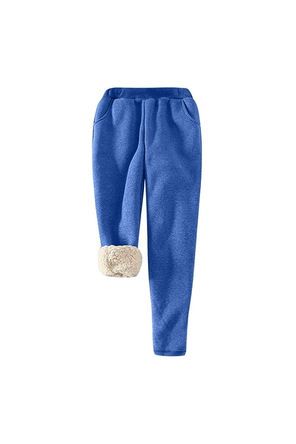 Sherpa Sweat Pants for Women Winter Wram Padded Thickened Pants Fleece Lined Sports Jogger Trousers Fuzzy Plush Pants