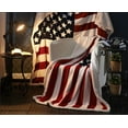 thumbnail image 1 of Sherpa Throw 50'' x 60'' American Flag Fleece Blanket Super Soft Reversible Ultra Plush Blanket for Kids, Toddler, Infant, 1 of 5