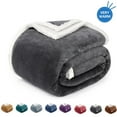 thumbnail image 1 of Sherpa Throw Blanket for Couch Sofa - Fuzzy Soft Cozy Blanket for Bed, Fleece Thick Warm Blanket for Winter, Dark Grey Fall Winter Twin Blanket, 60x80 Inches, 1 of 7