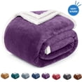 thumbnail image 1 of Sherpa Throw Blanket for Couch Sofa - Fuzzy Soft Cozy Blanket for Bed, Fleece Thick Warm Blanket for Winter, Deep Purple Fall Winter Throw Blanket, 50x60 Inches, 1 of 6