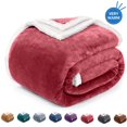 thumbnail image 1 of Evlmd Sherpa Throw Blanket for Couch Sofa - Fuzzy Soft Cozy Blanket for Bed, Fleece Thick Warm Blanket for Winter, Dusty Rose Fall Winter Queen Blanket, 80x90 Inches, 1 of 7