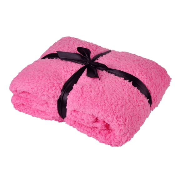 Catalonia Pink Sherpa Throw Blanket, Fuzzy Snuggle Blanket for Camping Traveling Couch Bed, Super Soft, Light Weight, Reversible, All Season Use, 50"x60" inches