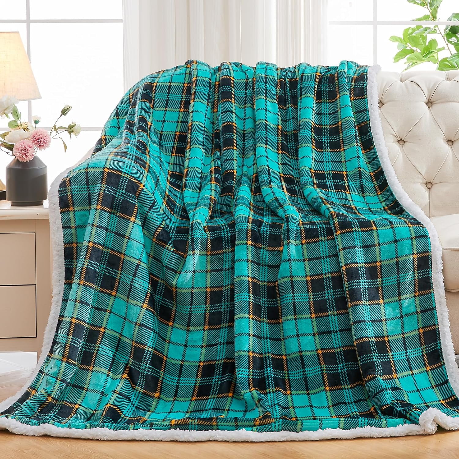 EHC Fleece Blanket Sofa Throw, Cozy Soft Throw Blanket For Bed And