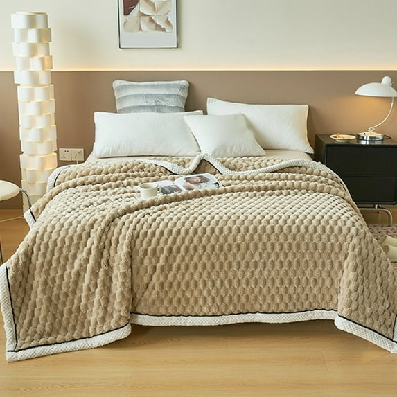 Sherpa Throw Blanket for Couch, Flannel Cozy Soft Thick Blanket Warm Twin Blanket for Bed - Fleece, Home Decor Gifts for Women, 59x79 Inches