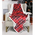 thumbnail image 1 of Sherpa Throws Blanket Plaid Design Super Soft Flannel Micro Mink Fleece Plush Couch Blanket Reversible Bed Throw TV Blan, 1 of 7