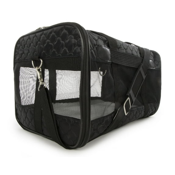 Sherpa Travel Original Deluxe Airline Approved Pet Carrier - Black Lattice Stitching, Large