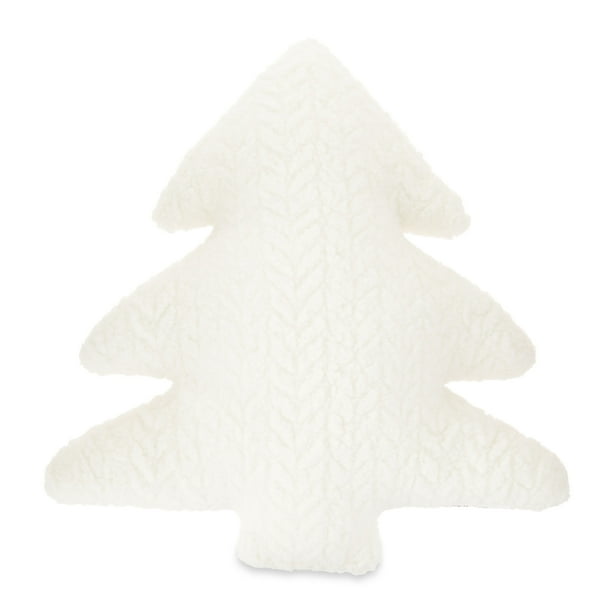 scandinavian christmas Sherpa Tree 14.5" Decorative Pillow, by Holiday Time