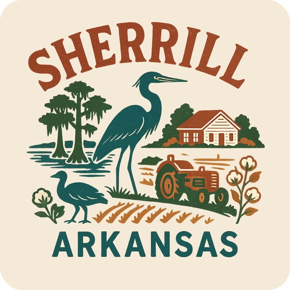 Sherrill Arkansas Keepsakes Souvenir Vinyl Sticker – Destination Travel Keepsake Collectible (3-Inches Wide)