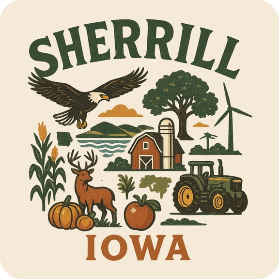 Sherrill Iowa Keepsakes Souvenir Vinyl Sticker – Destination Travel Keepsake Collectible (4-Inches Wide)