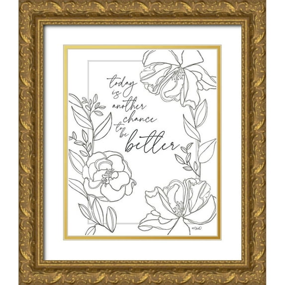 Sherrill, Kate 12x14 Gold Ornate Wood Framed with Double Matting Museum Art Print Titled - Today is Another Chance