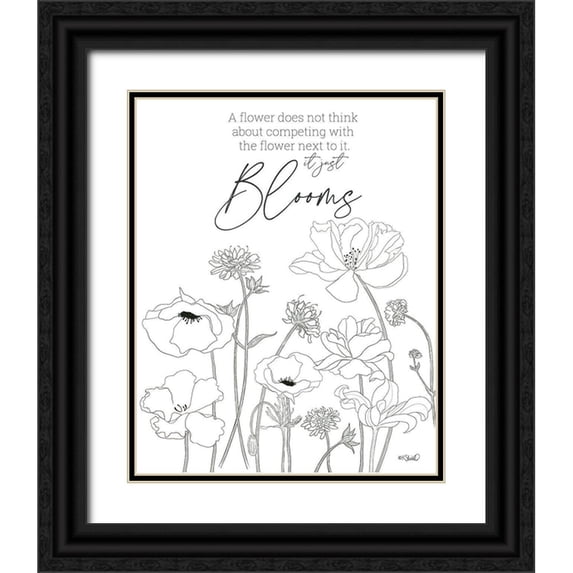 Sherrill, Kate 15x18 Black Ornate Wood Framed with Double Matting Museum Art Print Titled - It Just Blooms