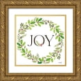 thumbnail image 1 of Sherrill, Kate 26x26 Gold Ornate Wood Framed with Double Matting Museum Art Print Titled - Joy Wreath, 1 of 4