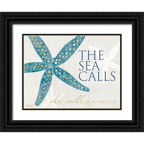 Sherrill, Kate 32x25 Black Ornate Wood Framed with Double Matting Museum Art Print Titled - The Sea Calls