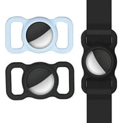Sherry 2 Pack Airtag Dog Collar Protective Case Compatible for Apple Airtags for Dog Cat Collar Pet Loop Holder,Air Tag Holder for Dogs,Air Tag Silicone Cover for Pet Collar