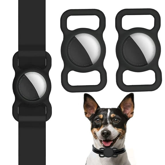 Sherry 2 Pack Protective Case for Airtag,Portable Pet Collar Holder Compatible with Apple Air Tag , Waterproof Silicon Airtag Keychain Keyring for Dog Cat Track Dog Cat Pet Wallets Accessory