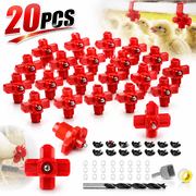 Sherry 20 Pack Horizontal Chicken Nipples Waterer - Automatic Chicken Water Feeder, Easy Install Poultry Nipples Horizontal Side Mount Drinkers or Quail Duck