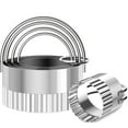 thumbnail image 1 of Sherry 5 Piece Round Biscuit Cutters with Handle, Stainless Steel Circle Cookie Cutter with Fluted Edge, Professional Baking Essential Tool for Pastry,Scone,Donut, 1 of 5