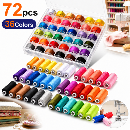 Sherry 72pcs Sewing Thread kit, 36 Colors Sewing Machine Threads, Prewound Bobbins Sewing Threads Kit, Sewing Machine Thread Assortment, 400 Yards per Spools Polyester Thread price history and forecast - Sherry