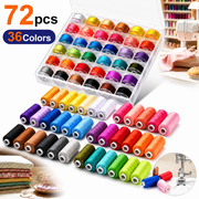 Sherry 72pcs Sewing Thread kit, 36 Colors Sewing Machine Threads, Prewound Bobbins Sewing Threads Kit, Sewing Machine Thread Assortment, 400 Yards per Spools Polyester Thread