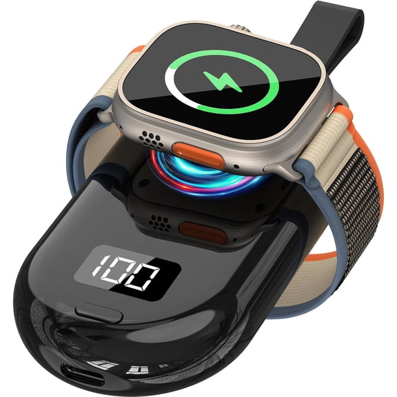 Sherry Apple Watch Wireless Magnetic Portable Charger, Black