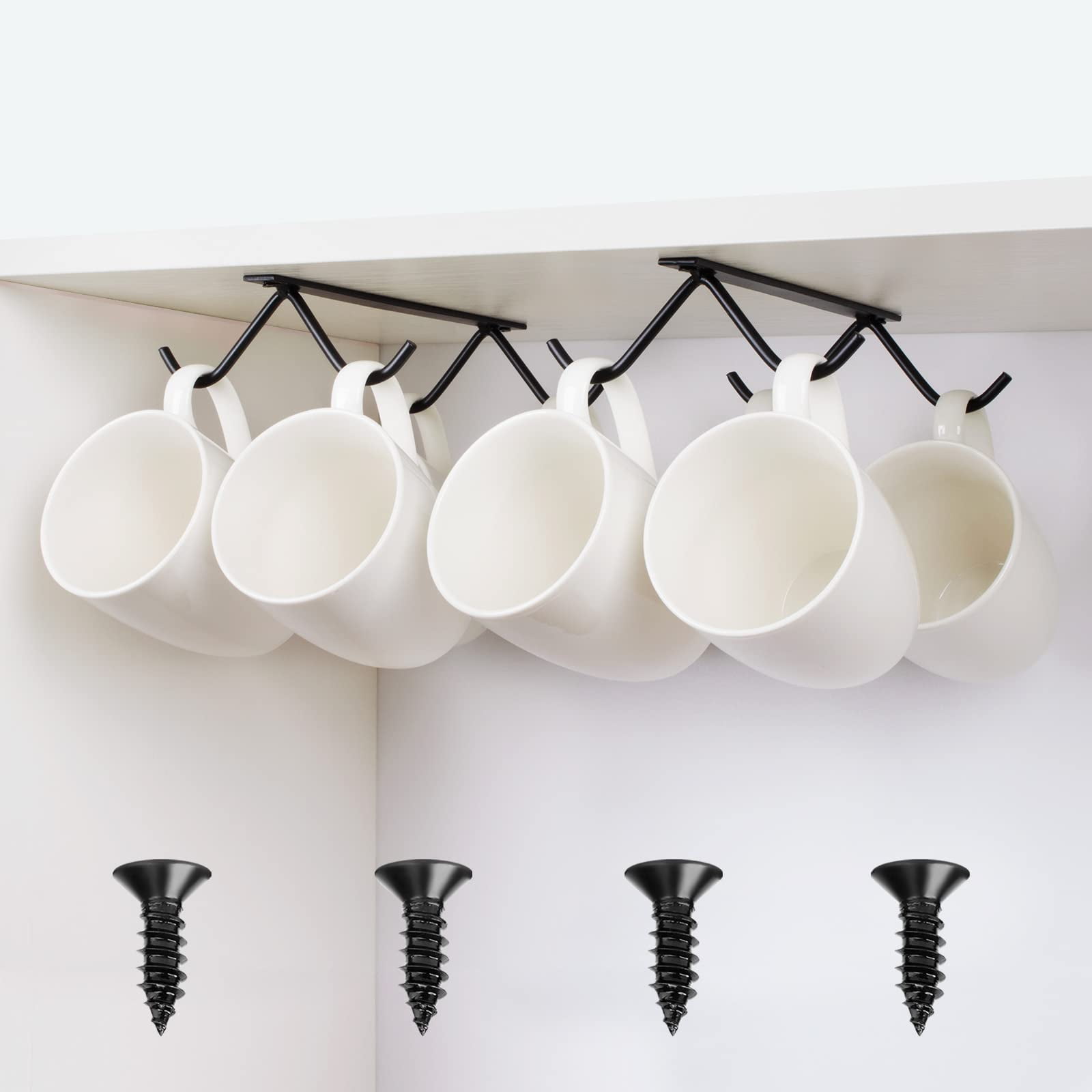 Sherry Cabinet Hook Mug Holder - Hanging Coffee Cup Rack for Kitchen ...