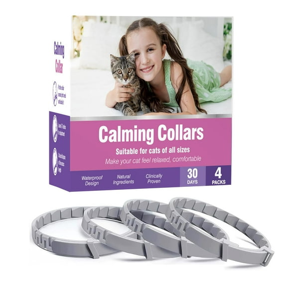 Sherry Calming Collar for Cats 4 Pack Calming Cat Collars Adjustable Soother Cats Calming Collars Anxiety Relief Stress Pheromone Collar for Cats Comfort Cat Calm Collars Lasts 30 Days