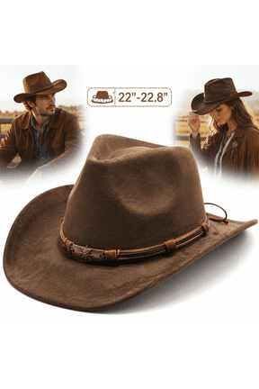 Sherry Cowboy Hat for Women and Men Western Suede Hat Panama Hat Cowboy & Cowgirl Hat Felt Wide Brim Women Men Fedora Hats