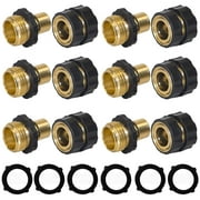 Sherry Garden Hose Quick Connector, 3/4 Inch Male and Female Garden Hose Fitting Quick Connector, 6 Set