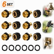 Sherry Garden Hose Quick Connector, 3/4 Inch Male and Female Garden Hose Fitting Quick Connector, 6 Set