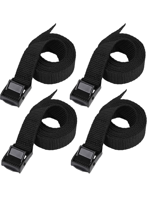 Heavy-Duty Luggage Straps with Buckles - 4-Pack 48" Cinch Straps for Travel, Cargo & Camping (260lb Capacity) - Secure & Adjustable Cam Straps
