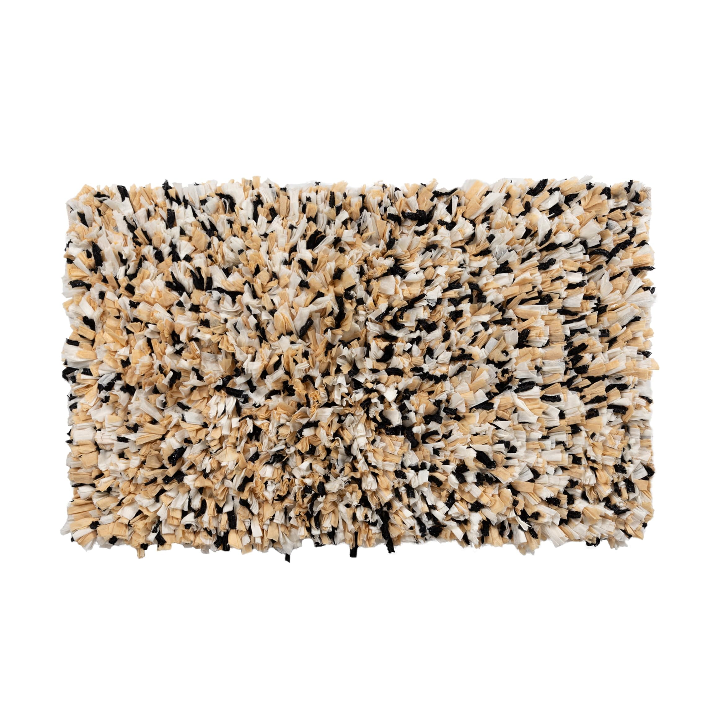 Sherry Kline Angelique Bathroom Rug, Water Absorbent Shower Rug, Machine Washable Cotton Rugs, Polyester Bath Mat for Decor, Paper Feather Design, Non Slip (20X32, Black/Taupe)