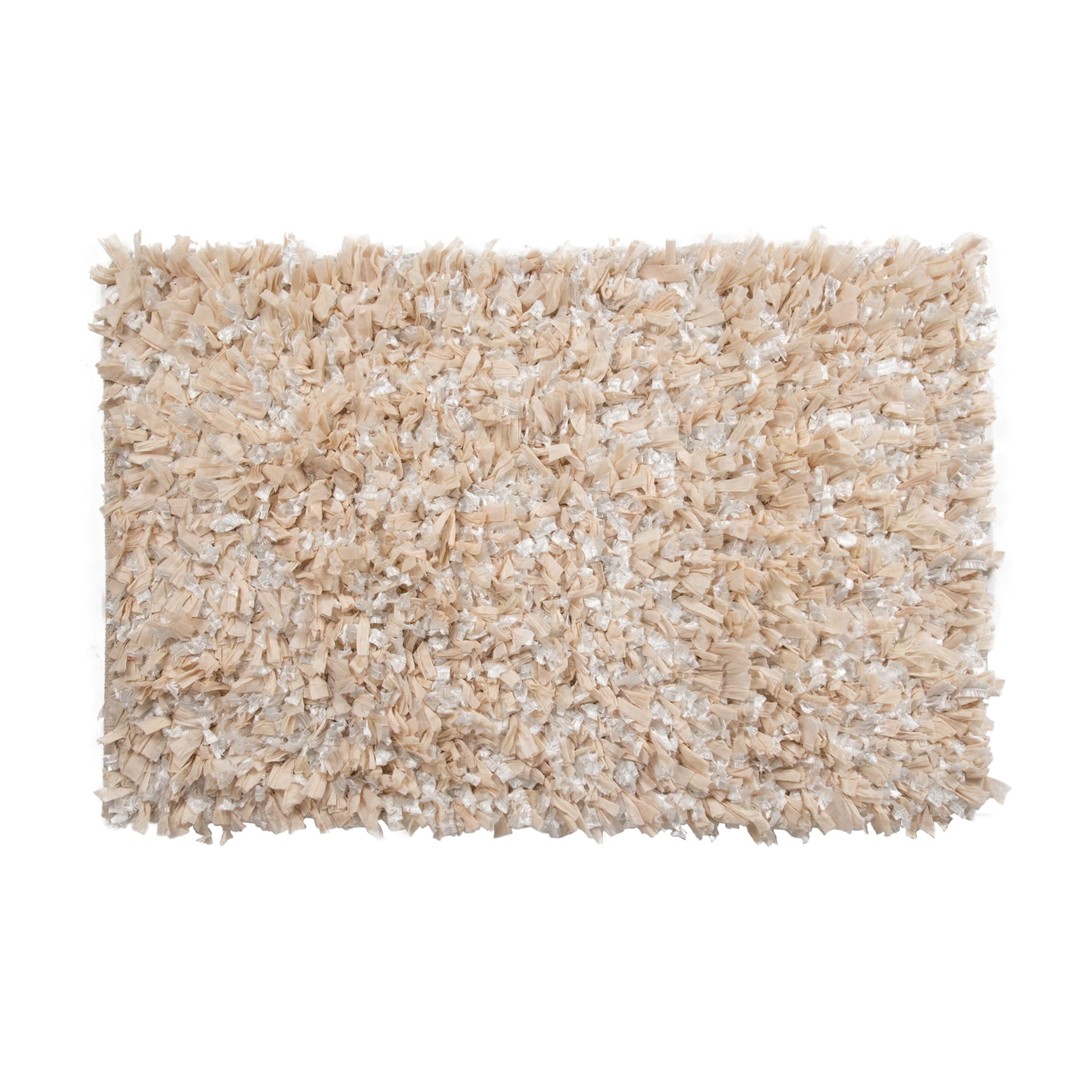 Sherry Kline Angelique Bathroom Rug, Water Absorbent Shower Rug, Machine Washable Cotton Rugs, Polyester Bath Mat for Decor, Paper Feather Design, Non Slip (20X32, Ecru)