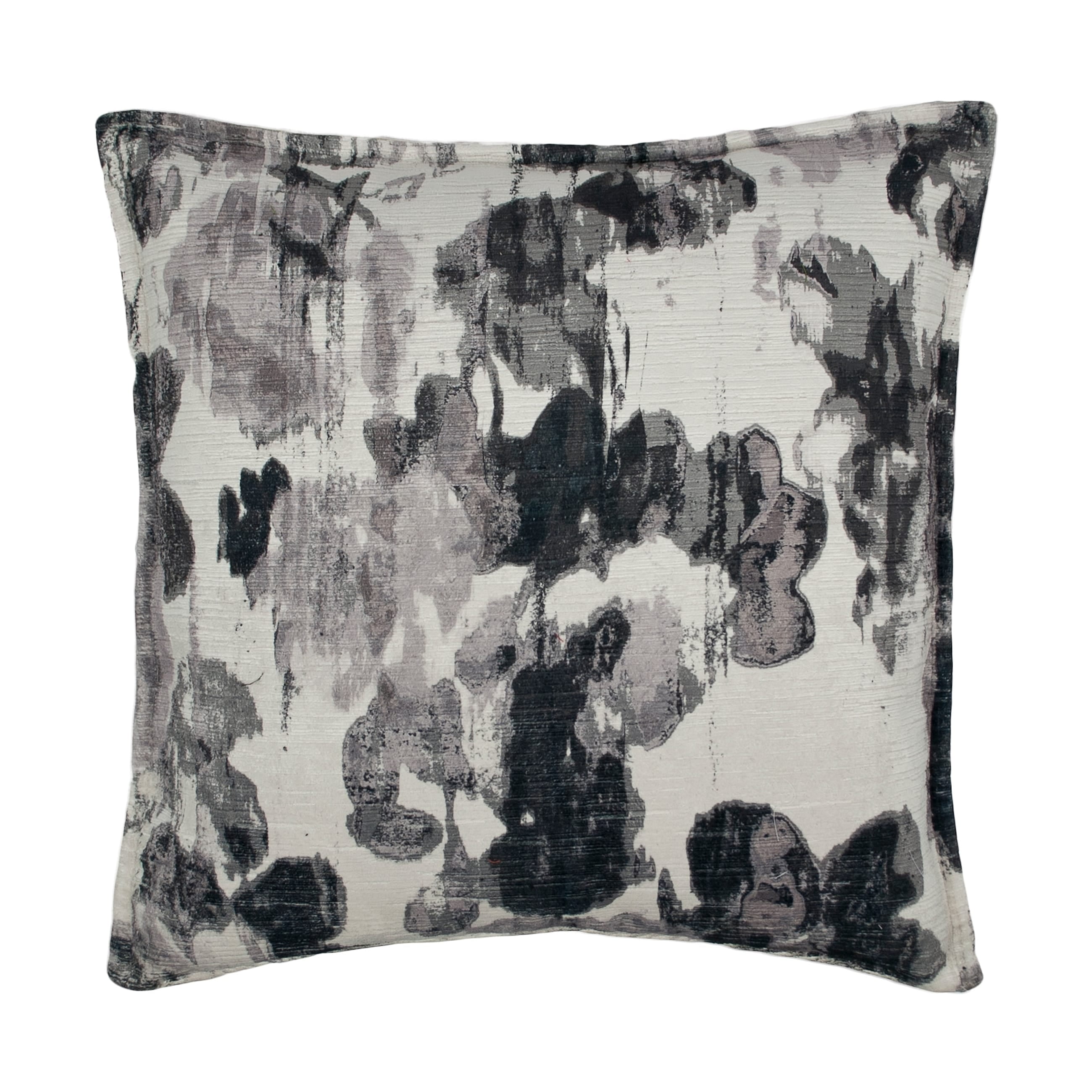 Argasio 20-inch Black and Gray Velvet Throw Pillow