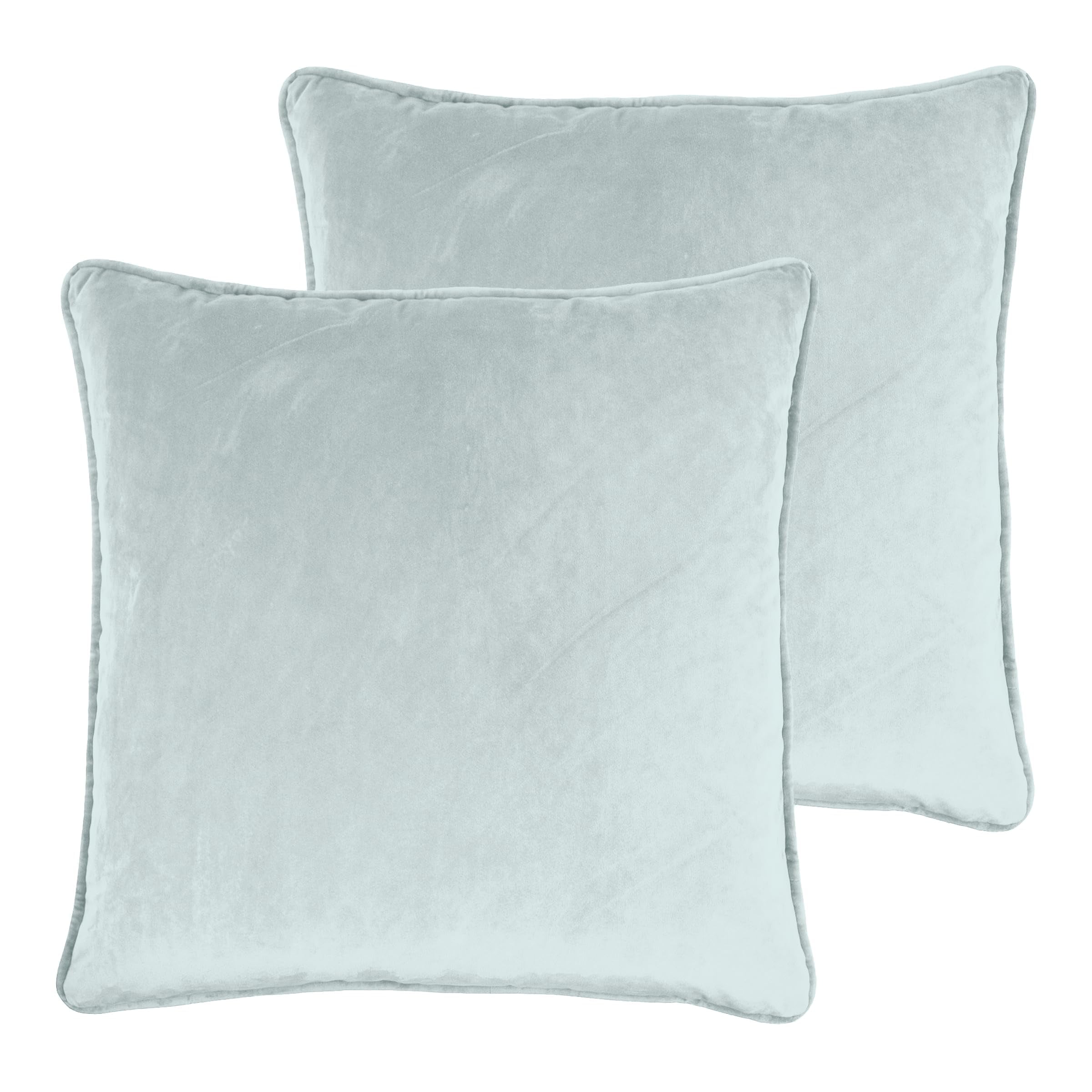 Sherry Kline Elite Velvet Corded-Edge Pillow Covers, Decorative Throw Pillow Covers for Your Living Room and Bed (Set of 2, Sky Blue, 24x24)
