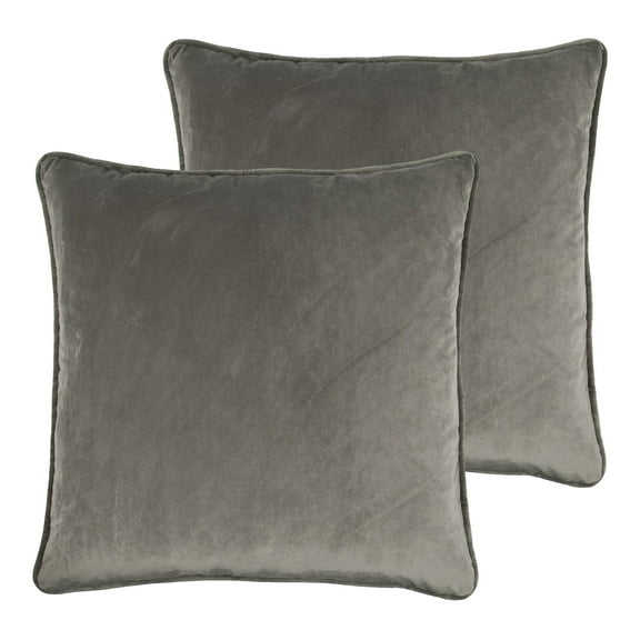 Sherry Kline Elite Velvet Corded-Edge Pillow Covers, Decorative Throw Pillow Covers for Your Living Room and Bed (Set of 2, Taupe Grey, 22x22)