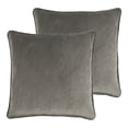 thumbnail image 1 of Sherry Kline Elite Velvet Corded-Edge Pillow Covers, Decorative Throw Pillow Covers for Your Living Room and Bed (Set of 2, Taupe Grey, 24x24), 1 of 1