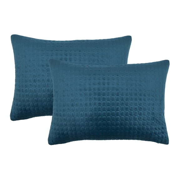 Sherry Kline Embroidered Velvet Boudoir 2pk Indigo Blue