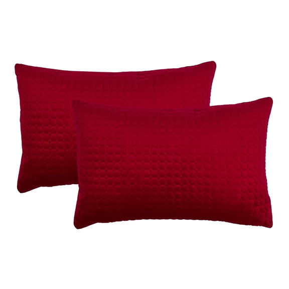 Sherry Kline Embroidered Velvet Boudoir 2pk Red