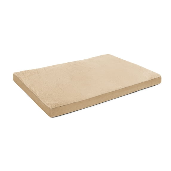 Sherry Kline Faux Fur to Velvet Zippered Reversible Crate Mat (Taupe Faux Fur/Taupe Velvet, 24" x 36" x 2.5")