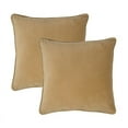 thumbnail image 1 of Sherry Kline  Glendon Velvet Corded Edge pillow, zippered with Polyester Insert (Set of 2) 20"x20" Light Gold, 1 of 5