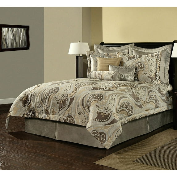 Sherry Kline PCHF Bel Air Paisley 4-piece Luxury Comforter Set Grey King