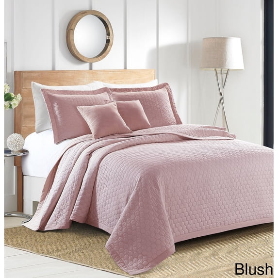 Sherry Kline Rombo Embroidered 3-piece Quilt Set blush King