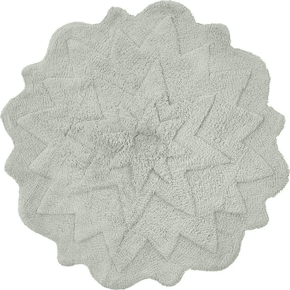 Sherry Kline Tufted Petals Bathroom Rug, Water Absorbent Shower Mat, Hand Made Bath Accessories, Machine Washable Rugs, Bath Mat for Décor, Non Slip Floor Mats (32'', Aloe, Round)
