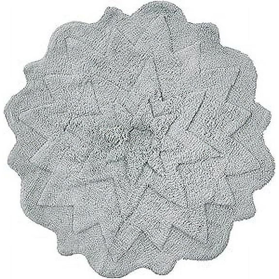 Sherry Kline Tufted Petals Bathroom Rug, Water Absorbent Shower Mat, Hand Made Bath Accessories, Machine Washable Rugs, Bath Mat for Decor, Non Slip Floor Mats (32'', Gray, Round)