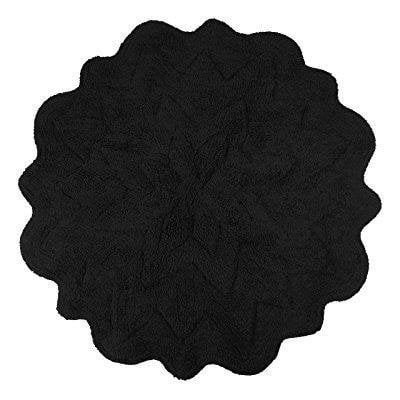 Sherry Kline Tufted Petals black 32" Round Bath Rug