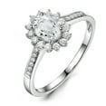 thumbnail image 1 of Sherry Lynn Engagement Ring Sterling Silver Oval Cz Womens Ginger Lyne Collection, 1 of 5
