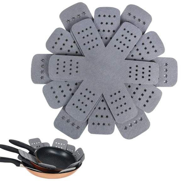 Sherry Pan and Pot Protectors, Larger & Thicker Pan Protectors with Stars, Set of 6 and 3 Different Sizes, Pot Protectors for Stacking and Protecting Your Cookware