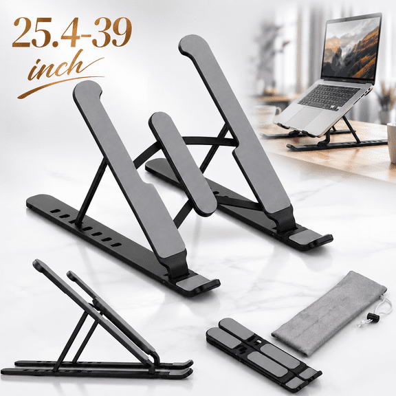 Sherry Portable Laptop Stand with 6 Levels of Vertical Height Adjustable Angles, Aluminum Foldable Laptop Holder for Laptops Tablets Compatible with MacBook Pro/Air, Lenovo, HP, 25.4-39 inch, 6cm