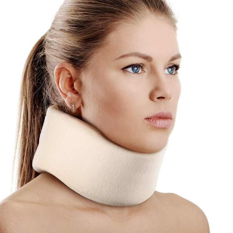 Sherry Soft Foam Neck Collar Universal Neck Collar Adjustable Sleeping Neck Support Brace Relieve Neck Pain Spinal Pressure Neck Collar After Neck Sprain or Injury White 3 Inch M Walmart