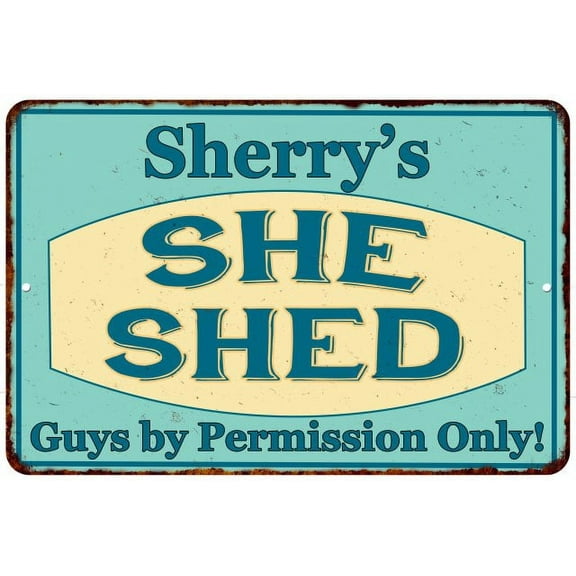 Sherry's SHE SHED Metal Sign Wall Decor Gift 8x12 208120039122